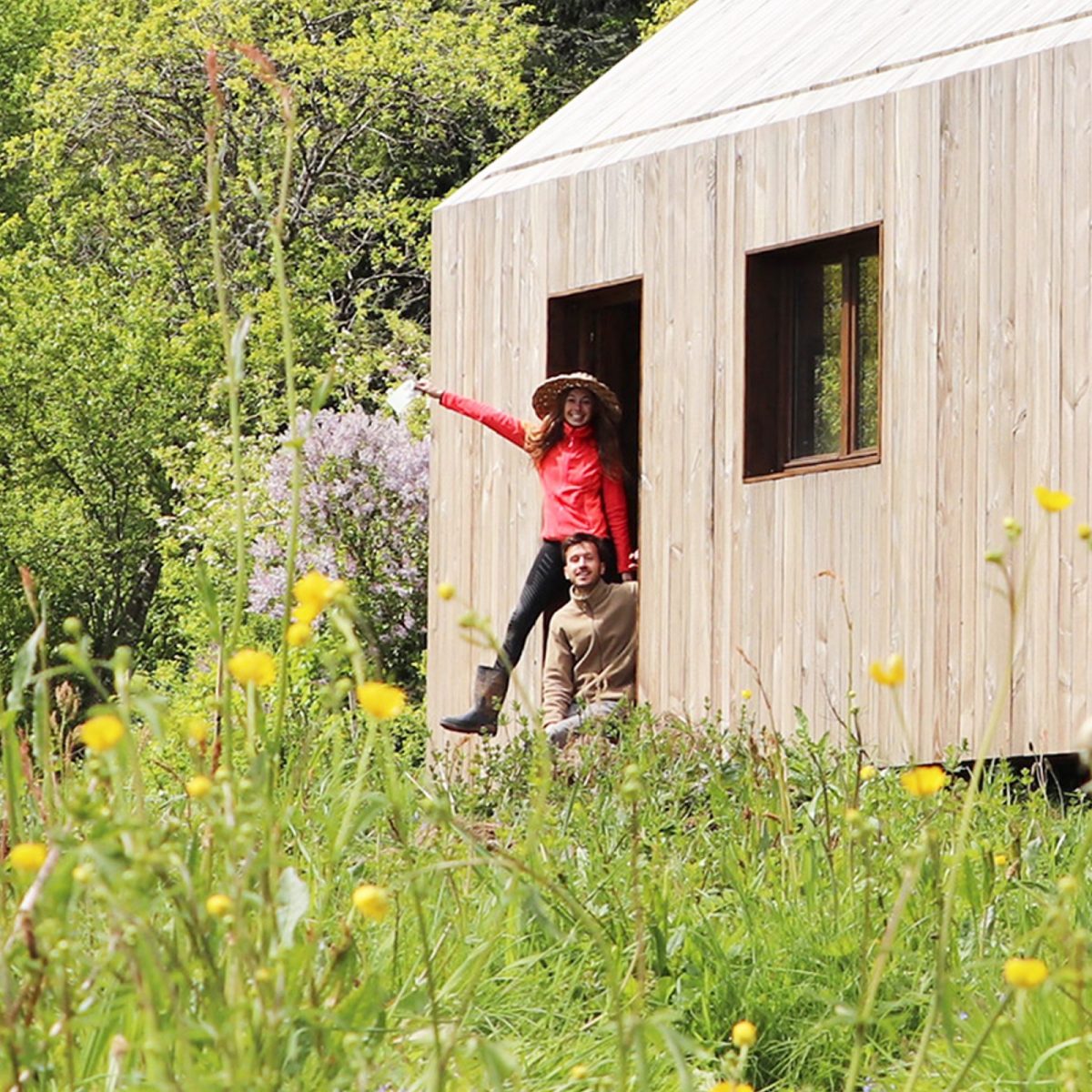 Nous, devant la Cabane Zoom